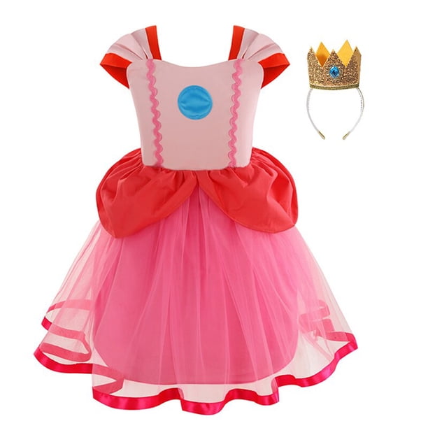 Vestido de princesa Peach Cosplay para niñas, disfraz de juego, Halloween ix, trajes de escenario, ropa de carnaval para niños zhangyuxiang unisex