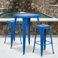 thumbnail image 2 of Flash Furniture 3 Piece Square Metal Pub Set in Blue, 2 of 4
