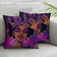 thumbnail image 3 of Nawypu Afro Black Girl with Purple Hair Hold Pillow (No Insert Include) Double Side Design Bolster Pillowcase,for Car,Cushion Couch,Sofa,Bed Cover Home Decorative Cushion Cover, 3 of 5