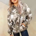 thumbnail image 5 of newwalpole Camo Hoodie Kids Cute Hoodies Maple Leaf Print Oversized Drop Shoulder Fleece Hooded Sweatshirt Pullover With Pocket (Khaki, 11-12), 5 of 6