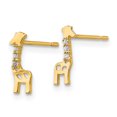 thumbnail image 2 of 14k Yellow Gold Cubic Zirconia Cz Giraffe Earrings Animal Wild, 2 of 7