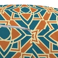 thumbnail image 2 of Flower Pouf Cover with Zipper, Conceptual Gardening Plants Theme Style Mosaic Chevron Gyron Shaped, Soft Decorative Fabric Unstuffed Case, 30" W X 17.3" L, Petrol Blue Orange, by Ambesonne, 2 of 3