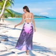 thumbnail image 7 of FORMRS Womens Long Sarong Beach Wrap Semi-Sheer Bikini Skirt Bathing Swimsuit Cover Up, Pink Road, 7 of 7