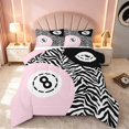 thumbnail image 2 of Erosebridal Lucky 8 King Size Comforter Sets Zebra Comforters King Size, Zebra Pink, Pink Reversible 3pcs 1 Comforter and 2 Pillowcases, 2 of 6