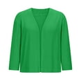 thumbnail image 2 of Womens Casual Lightweight Cardigans New Women's Cropped Cardigan 3/4 Sleeve Open Front Basic Knitted Sweater Soft Lightweight Knitted Tops Green L, 2 of 7