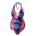 thumbnail image 6 of Daznico Women's Maternity Floral Bikini - V Neck Pregnancy Swimwear for Summer Beach, High Waist 2025,for Size L, 6 of 6