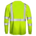 thumbnail image 4 of BRGZLK Reflective Safety Shirt for Men Color Block Round Neck Long Sleeve High Visibility Breathable T Shirt Green XL, 4 of 4