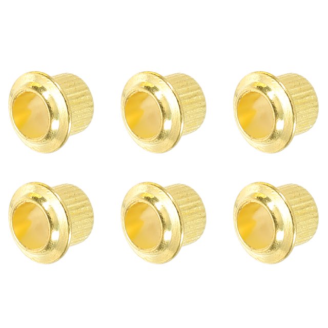 Unique Bargains Guitar Tuners Conversion Bushing Adapter Ferrules Conversion Bushings 10.8mm OD Zinc Alloy Gold Tone 6 Pack