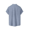 thumbnail image 3 of YDDIAN Men's Cuban Guayabera Casual Shirts Button Down Short Sleeve Dress Shirt Summer Beach Mexican Tops Sky Blue 4XL, 3 of 4
