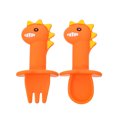 thumbnail image 1 of EeaseCA 1 Set Baby Silicone Cutlery Cartoon Training Tableware Silicone Spoons and Forks, 1 of 7