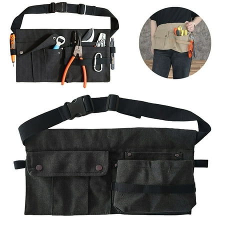 Meiiso Canvas Waist Apron Tool Storage Bag for Outdoor Gardener Men A