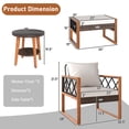 thumbnail image 3 of Gymax 5 PCS PE Rattan  Conversation Set w/Acacia Wood Table Chairs w/Ottomans Outdoor Brown, 3 of 5