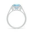 thumbnail image 2 of ANGARA Natural 2.3 ct Aquamarine Scalloped Halo Ring in 14K White Gold for Women (Size-9mm) | March Birthstone, Birthday, Anniversary, Jewelry Gift for Women | Natural Aquamarine Ring, 2 of 9