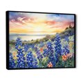 thumbnail image 2 of Designart "Dusk Blue Bonnets I" Blue Bonnets Floater Framed Wall Art Prints, 2 of 5