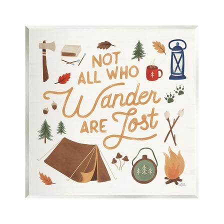 Stupell Industries Wander Camping Phrase Typography Painting Unframed Art Print Wall Art, 12 x 12