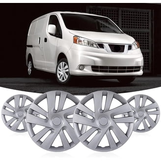 Set Of 4 Black 16 Inch Hubcaps For Nissan Rogue 2008-2015 & Rogue Select - Snap-On PP Plastic Wheel Covers For Steel Rims