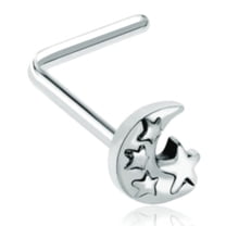 Nose Ring Grand Lunar Moon Star Stud 20g L bar