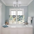 thumbnail image 3 of Blue Teal Botanical Kitchen Curtains Small Short 39 Inch Length, Weeping Fall Eucalyptus Leaves Rustic Grommet Bedroom Living Room Curtains, Light Filtering Cafe Curtain Drapes 2 Panels Set 55''x39'', 3 of 9