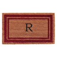 thumbnail image 1 of Calloway Mills 152991830R 18 x 30 in. Burgundy Border Monogram Rectangular Doormat, Natural - Letter R, 1 of 1