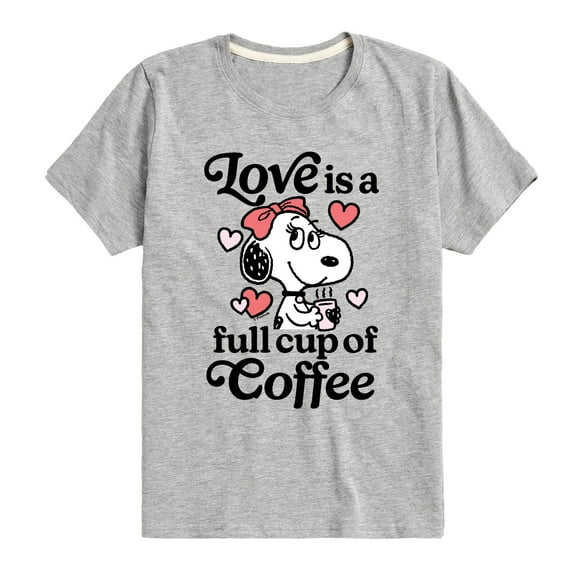 Peanuts - Love Is A Full Cup Of Coffee -Toddler and Youth Short Sleeve Graphic T-Shirt