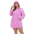 thumbnail image 7 of HDE Women's Plus Size UPF 50 Swim Coverup Dress with Hood Pink Paisley 1X, 7 of 7