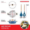 thumbnail image 2 of Nonstick Hot Pot with Divider, Blue Shabu Shabu with Silicone Spoons, Divided Cooker for Two Broths, Compatible with Induction, Gas Stove, or Grill, 2 of 5