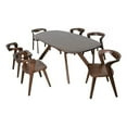 thumbnail image 2 of Furniture of America Pradan 7-Piece Solid Wood Dining Table Set in Rich Walnut, 2 of 17