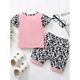 thumbnail image 4 of Dooleck Baby Girl Shorts Outfit Cow Print Shirt Top Leopard Pant Set Summer Clothes, 4 of 8