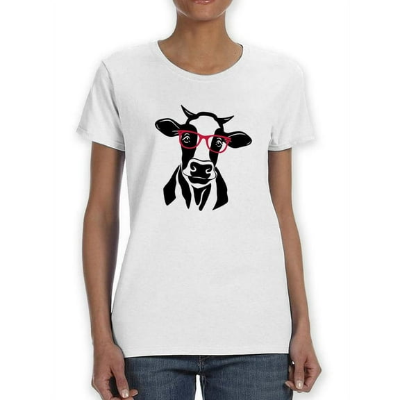 Cow With Glasses T-Shirt Women -SPIdeals Designs, Female x-Large
