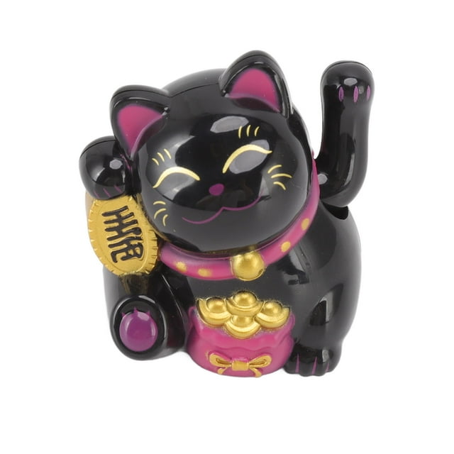 Gato Que Agita Con Energía Solar, Brazo Que Agita, Gato De La Suerte Que Agita La Energía Solar, Bienvenida A La Riqueza, Lindo, Feliz, Gato De La Suerte, Estatua De Gato