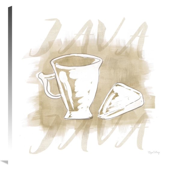 Global Gallery's 'Jazzy Java I' By Elyse DeNeige Stretched Canvas Wall Art