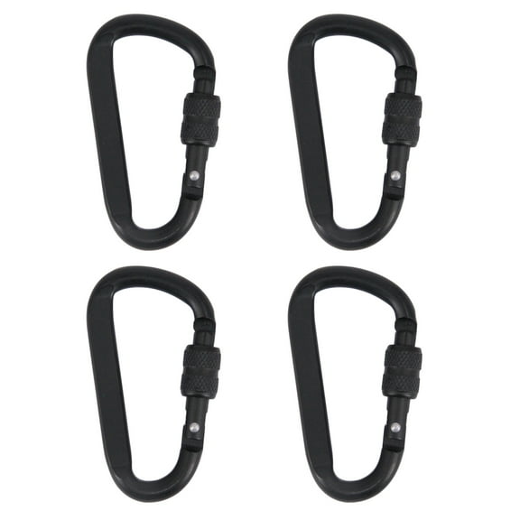 UNTERING 4pcs Aluminum Carabiner Clip Hook with Screw Lock for Outdoor Activities, Camping, and Hiking Outdoor Sports