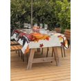 thumbnail image 2 of Outdoor Tablecloth with Umbrella Hole and Zipper, Thanksgiving Truck Rectangle Table Cloth 60x102 Inch Waterproof Tablecloth, Orange Blue White Pumpkin Maple Leaf Picnic Table Cover for Patio Camping, 2 of 7