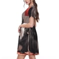 thumbnail image 2 of Picia Heart Guinea Pig Couple Pattern Women's Short Sleeve Summer Dress Pleated Loose Swing Knee Length Short Sleeve Swing Dresses, 2 of 6