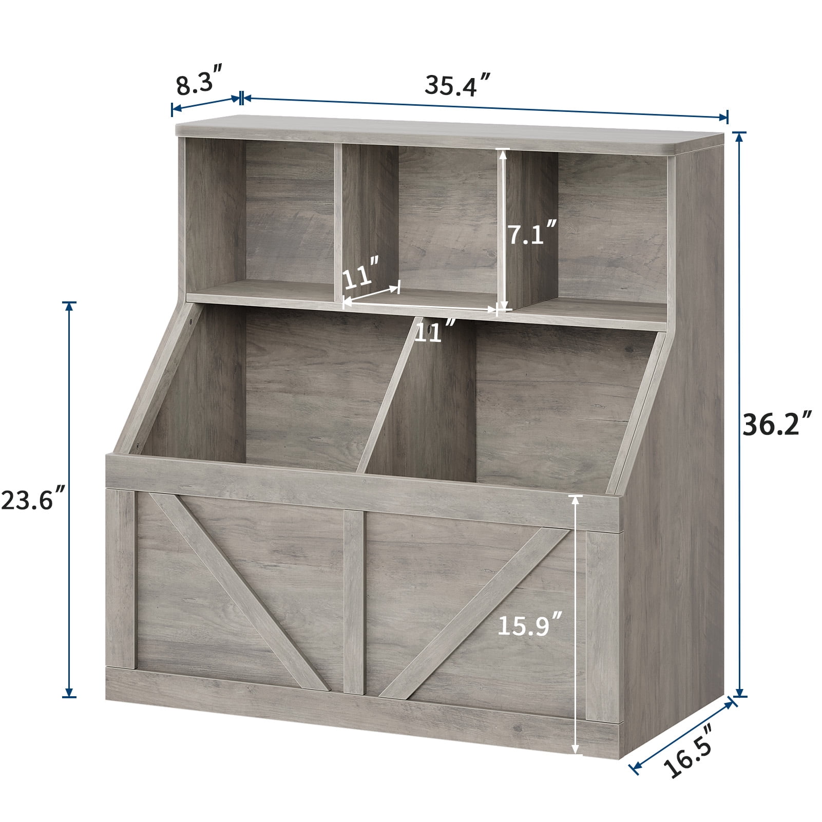 Toy Storage Organizer and Kids Bookshelf, Toddler Toy Chest Storage with Toy Shelf, Toy Organizers and Toy Storage Fit for Playroom Bedroom Nursery Classroom School Kindergarten Daycare