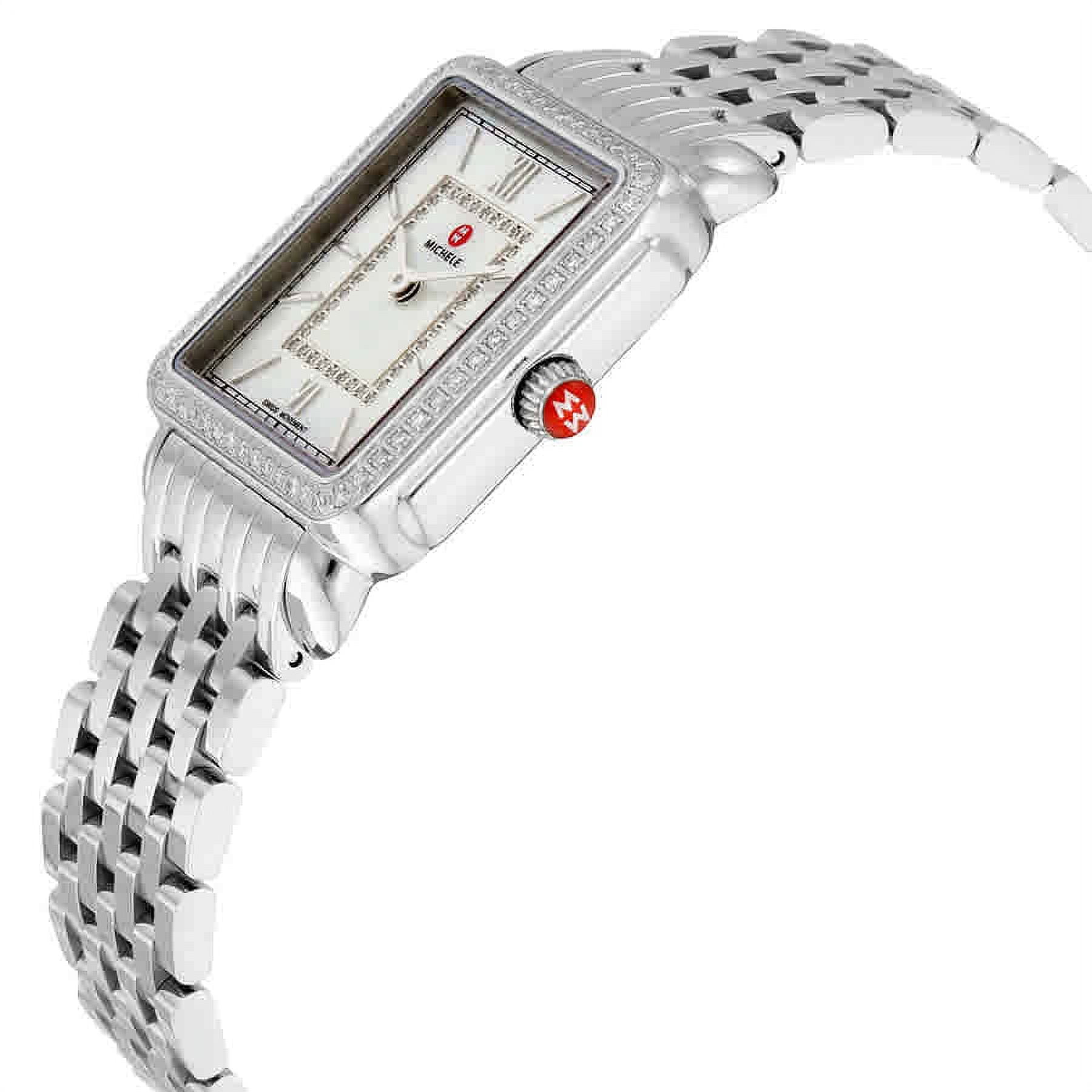 Michele Women's Deco II Mid Silver Diamond Case 26mm Watch MWW06I000001