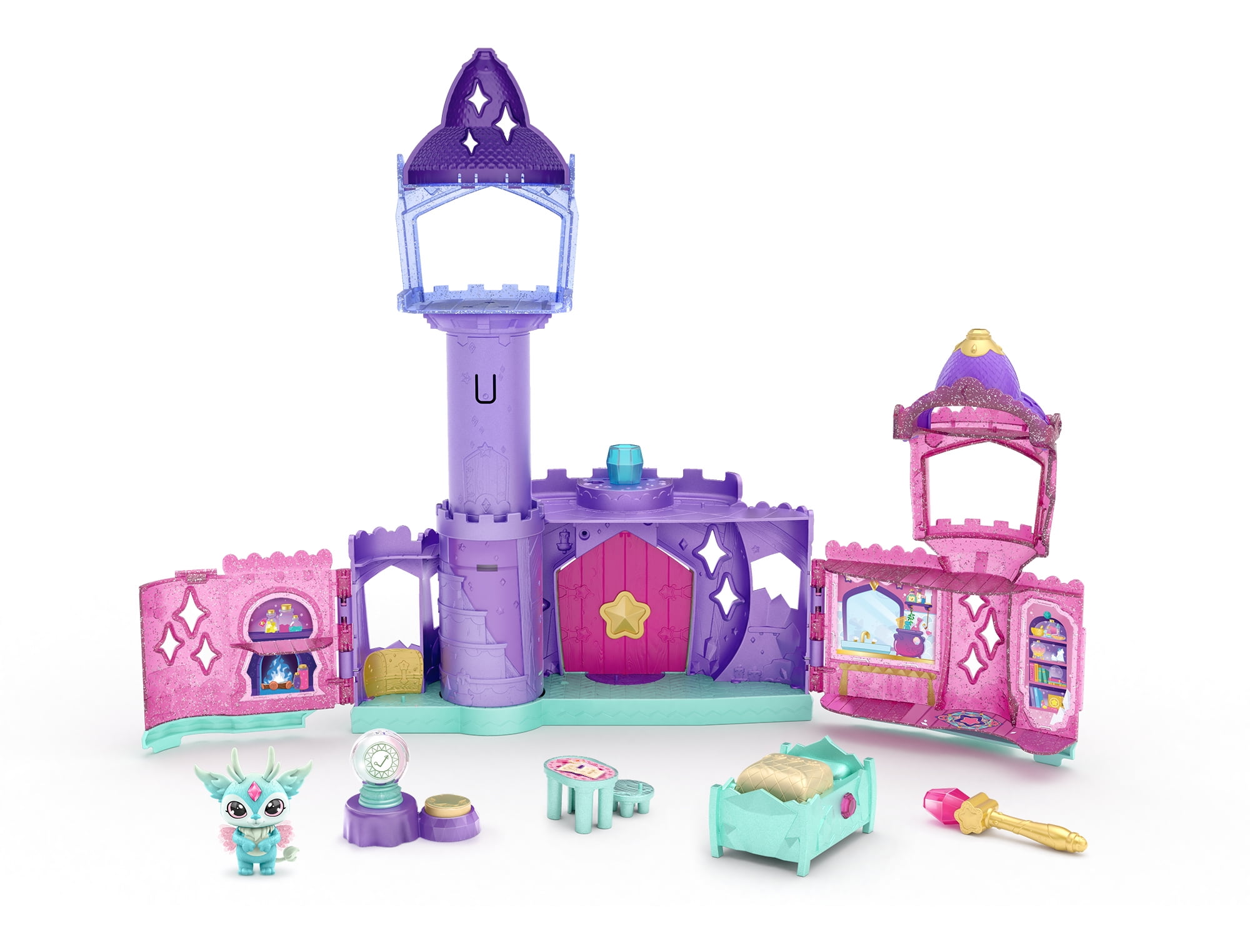 Magic Mixies, Mixlings Magic Castle Playset, Expanding Playset with Magic Wand that Reveals 5 Magic Moments, Toys for Kids, Ages 5+