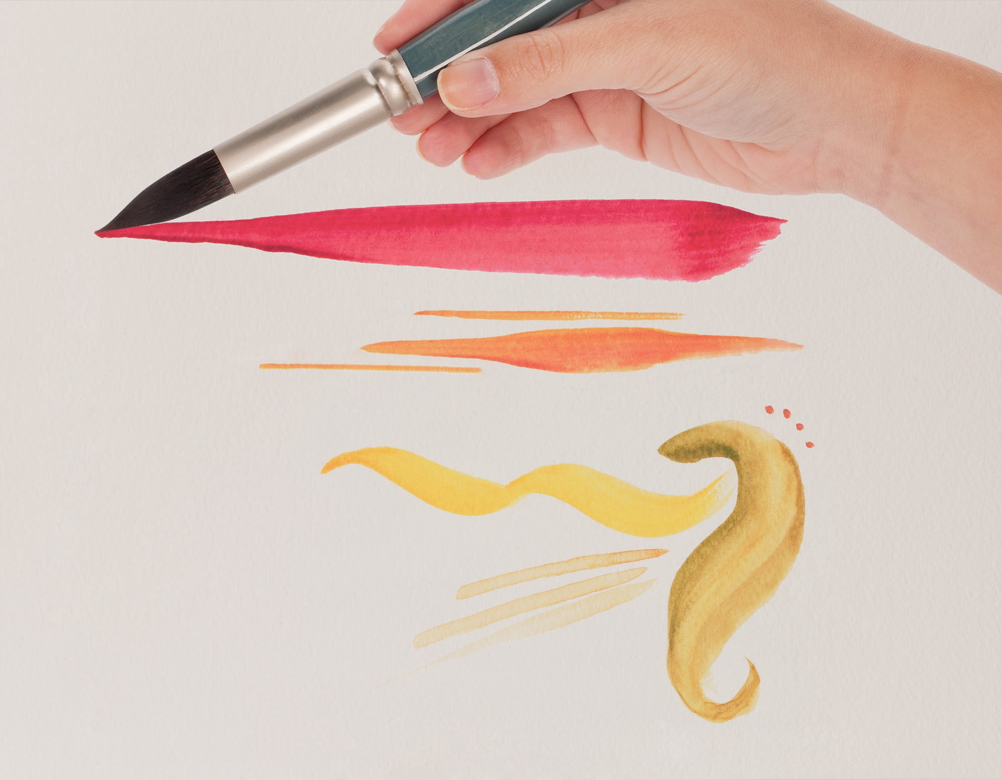 Mimik Professional Watercolor Brushes - Mottler Set of 3  - Synthetic Squirrel Hair - Natural Bristle Artist Brushes for Watercolors, Gouache & Acrylics - Imitates Natural Squirrel and Sable Hair