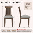 thumbnail image 5 of EOP Upholstered Dining Chair Set of 4, Farmhouse Kitchen Wood Chairs with Backrest, Modern Fabric Padded Dining Chairs for Kitchen, Living Room, Grey Pad, 5 of 11