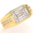 thumbnail image 2 of Men's White Topaz Diamond Channel Ring In Solid 14k Yellow Gold, 2 of 6