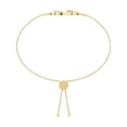 thumbnail image 2 of ARAIYA FINE JEWELRY 10K Yellow Gold Round Shape Diamond Two Heart Bolo Bracelet (1/3 Cttw, I-J Color, I2-I3 Clarity) 9 inch, 2 of 6