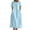 Light Blue, variant on Women Plus Size Dresses Summer Solid Color Round Neck Short Sleeve Cotton Linen Dress