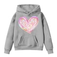 thumbnail image 4 of YUEHUA Valentine's Day Hoodies for Teen Girls Kids Boys Cute Sweatshirt Oversized Long Sleeve Pullover Tops Trendy Preppy Clothes, Size 7-8 Years, 4 of 5