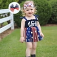 thumbnail image 2 of Baby Girl 4th Of July Outfits My First Patriotic Smocked Tulle Romper Dress American Flag Clothes, 2 of 8