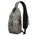 thumbnail image 1 of Abstraction-Inspired Sling Bag, Tribal Striped Crossbody Backpack in Rustic Pastoral Style, 1 of 5