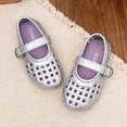 thumbnail image 7 of Viluyesy Girls Mary Jane Sandals Kids Summer Hollow Out Closed Toe Ankle Strap Shoes Gray Size 13 Little Kids, 7 of 7