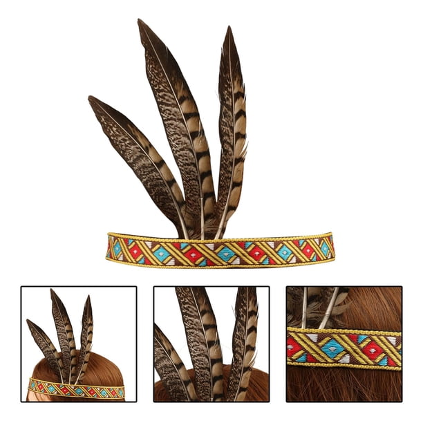 indio Accesorios para el cabello americano Vintage americano Hippie Hairband Bohemian Tassels Hair Band Niños Baoblaze Tocado indio