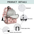 thumbnail image 4 of Strawberry and Stripe Pink Pattern Cute School Backpack Bag for School with Padded Back and Adjustable Shoulder Straps 15.25"x11.5"x5.25", 4 of 5