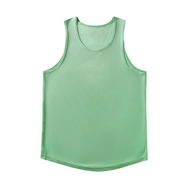 Timegard Mens Tank Tops Round Neck Sleeveless Athletic Tee Shirts Solid Color Casual Breathable Top