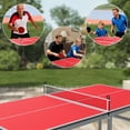 thumbnail image 4 of Ping Pong Table Set 6x3FT Full Size - Collapsible Indoor/Outdoor Table Tennis with Net, 2 Paddles & 3 Balls - Quick Assembly Weatherproof Game Table (Red), 4 of 7